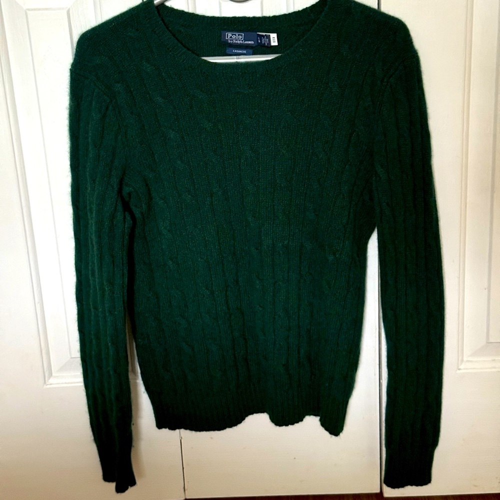 Polo Ralph Lauren Cable-Knit Cashmere Sweater in Dark Green